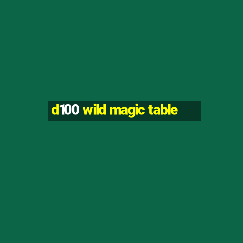 d100 wild magic table