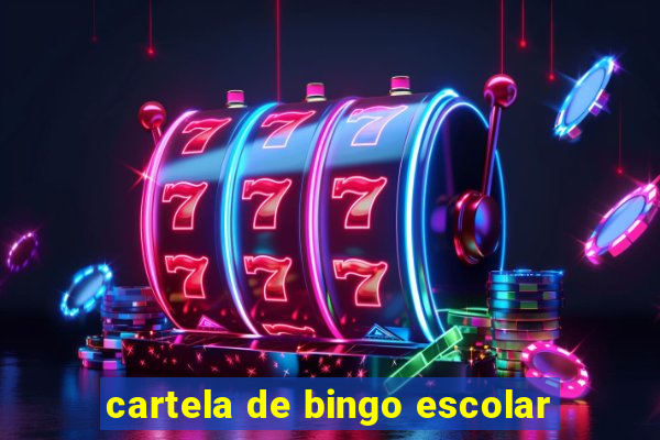 cartela de bingo escolar