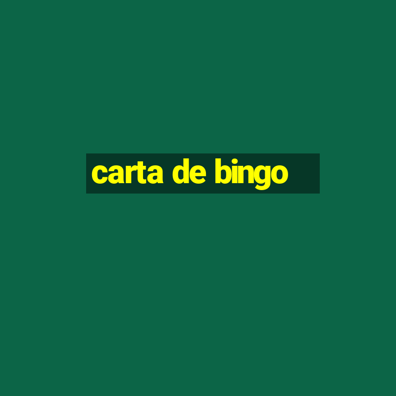 carta de bingo