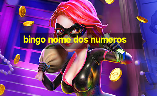 bingo nome dos numeros