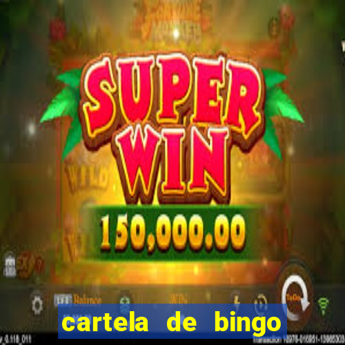 cartela de bingo para preencher