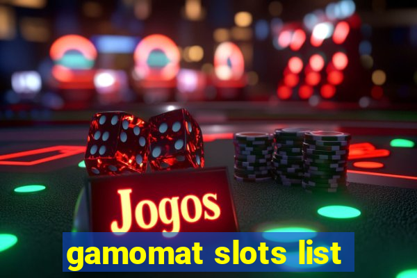 gamomat slots list