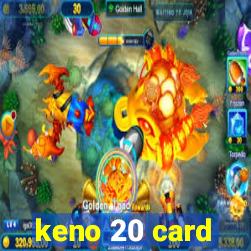 keno 20 card