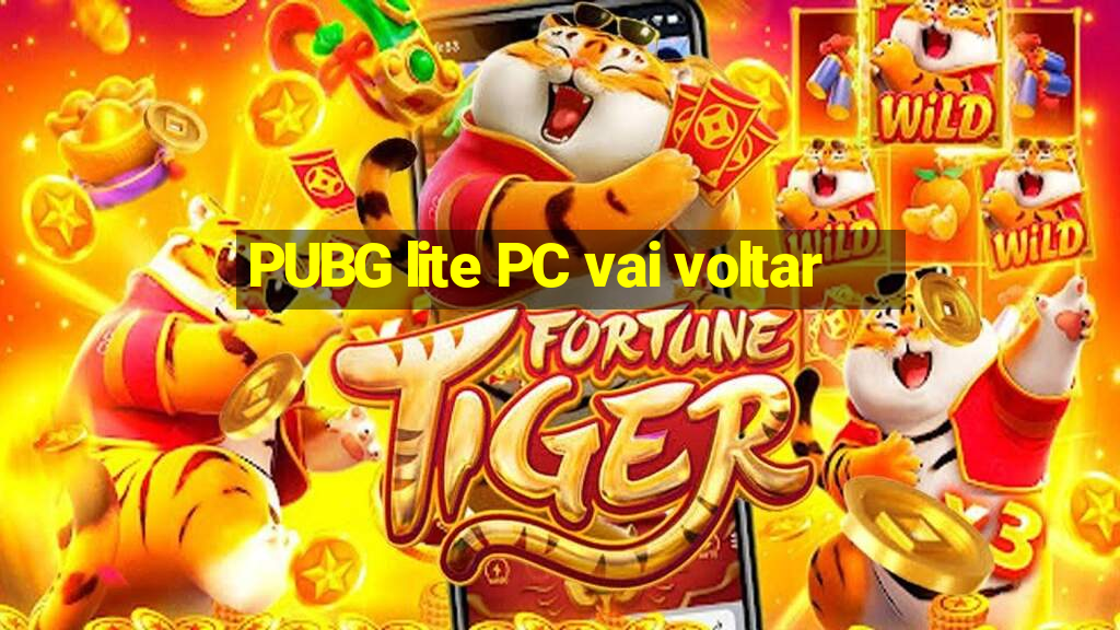 PUBG lite PC vai voltar