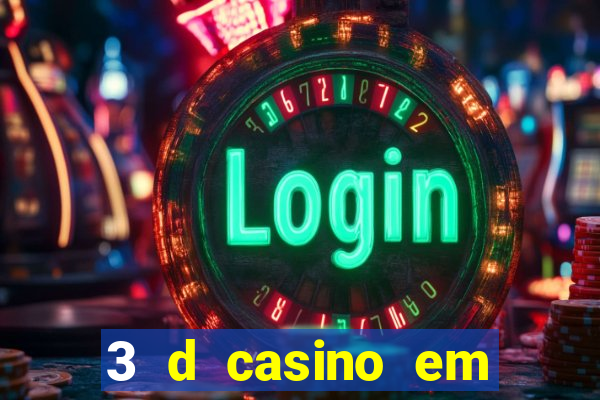 3 d casino em movimento com baralho