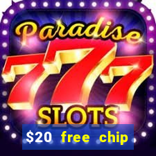 $20 free chip offered by desert nights casino