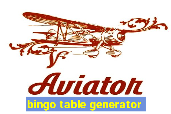 bingo table generator