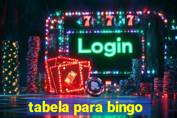 tabela para bingo