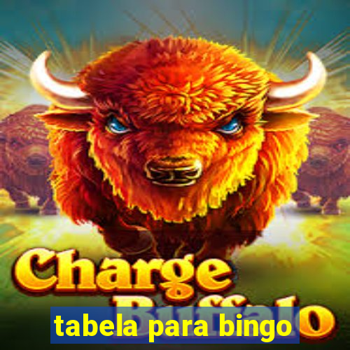 tabela para bingo