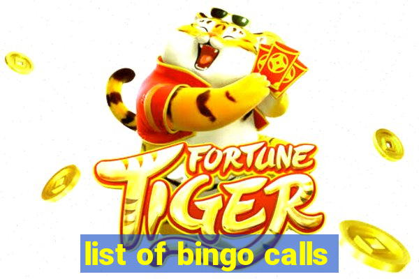 list of bingo calls