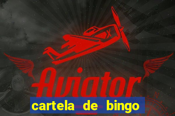 cartela de bingo com letras