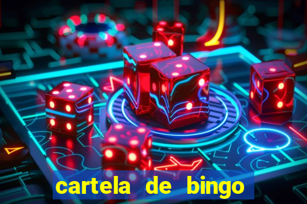 cartela de bingo com letras