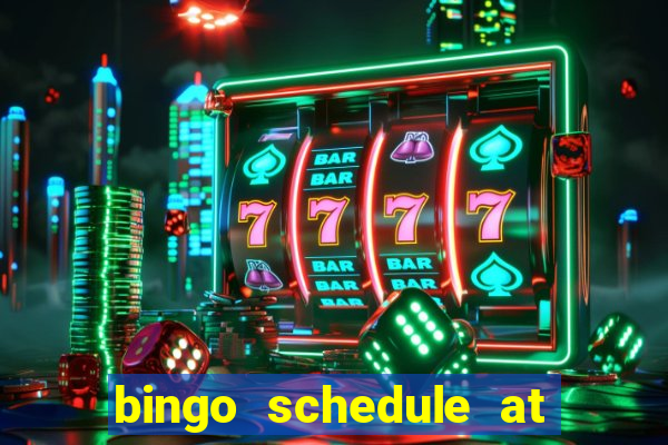 bingo schedule at mohegan sun