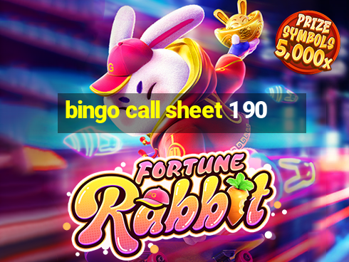 bingo call sheet 1 90