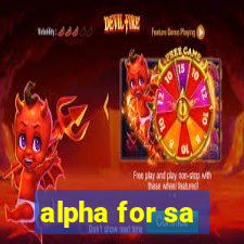 alpha for sa