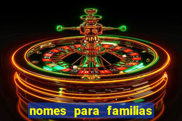 nomes para familias em jogos