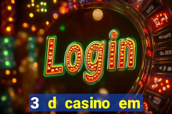 3 d casino em movimento com baralho