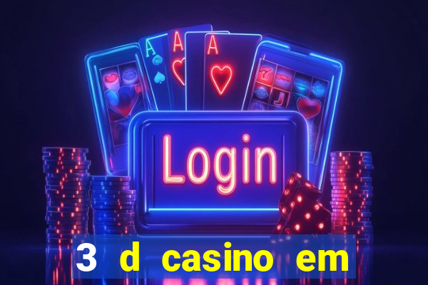 3 d casino em movimento com baralho