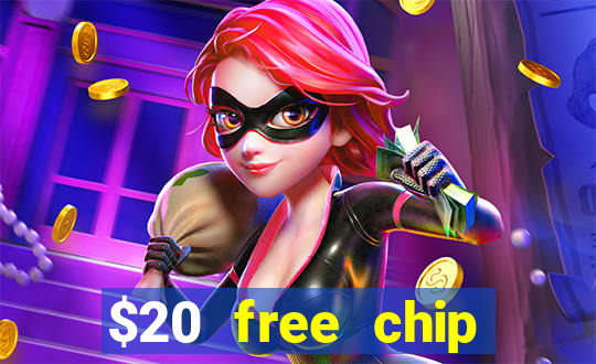 $20 free chip offered by desert nights casino