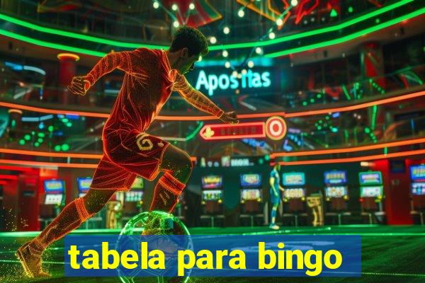 tabela para bingo