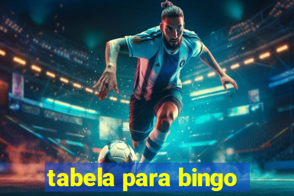 tabela para bingo