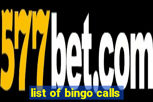 list of bingo calls