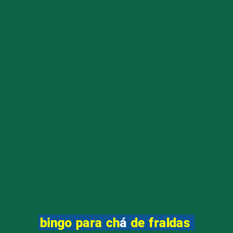 bingo para chá de fraldas