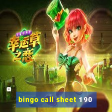 bingo call sheet 1 90